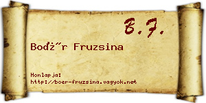 Boér Fruzsina névjegykártya